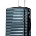 Coolife Luggage Suitcase Carry on Hardside PC+ABS Spinner TSA Lock Telescopic Handle (black)