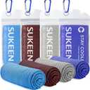Sukeen [4 Pack] Cooling Towel (40"x12"),Ice Towel,Soft Breathable Chilly Towel,Microfiber Towel for Yoga,Sport,Running,Gym,Workout,Camping,Fitness,Workout & More Activities
