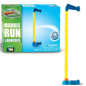 Marble Genius Marble Run Launcher- Marble Launcher Base, Tubes, Top, and 5 Plastic Marbles, Build, and Watch Your Marbles Soar