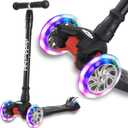 Scooters for Kids 3 Wheel Kick Scooter for Toddlers Girls & Boys, 4 Adjustable Height, Lean to Steer, Extra-Wide Deck, Light Up Wheels for Children from 3 to 14 Years Old