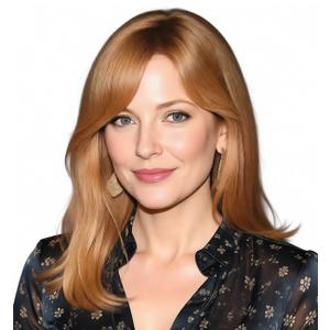 SEVENCOLORS Medium Length Strawberry Blonde Wigs for Women Layered Straight Blonde Wigs with Dark Roots Synthetic Hair Wig for Daily Party Cosplay