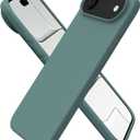 ORNARTO for iPhone Air Case 6.5", Slim Liquid Silicone 3 Layers Soft Gel Rubber Shockproof Protective Cover with Anti-Scratch Microfiber Lining-Pine Green