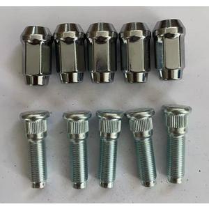 5pcs Front Wheel Lug Stud 610-569 1/2-20 0.627 in. Knurl 1.9 in. Length with 19mm Hex Lug Nuts Replacement for Jeep Wrangler JK, Wrangler, Liberty, Dodge Nitro