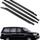 Window Molding Trim Seal Belt Compatible with Toyota Sequoia 2001-2007, 4-Piece Exterior Weatherstrip Set Front Rear Left Right Replaces 75710-0C010 75720-0C010 Black