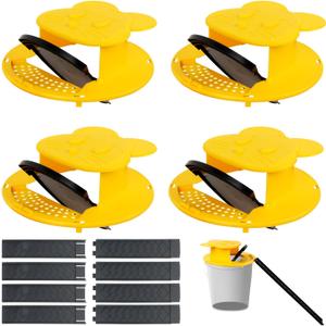 Mouse Trap Bucket - Mouse Traps Indoor for Home - Multi-Catch, Auto-Reset, Humane or Lethal Rat Trap - ABS Material - 5 Gallon Bucket Compatible-4pack