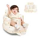 Mengduxd Inflatable Baby Seat, with Built in Air Pump, Inflatable Seat for Babies 3-36 Months for Home, Travel, Camping (Yellow, Bear Head)