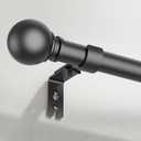 Extra Long Curtain Rods for Windows 32 to 150 Inches, Black Curtain rod 1 Inch Diameter Long Curtain Rod Adjustable Length, Heavy Duty Indoor/Outdoor Curtain Rod Modern Design, Size:32"-150"