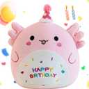 Gudisi Axolotl Plush Adorable Axolotl Stuffed Animals Soft Birthday Gift Axolotl Plushies Pillow for Kids Boys Girls Pink 12 inch