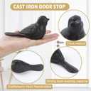 Notakia Cast Iron Heavy Duty Door Stopper - Avoid Drilling Holes with Handle Metal Antique Decorative Vintage Rustic Door Stopper for Office, Home， Bedroom and Exterior Doors (Black Bird, 2 Pack)