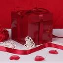 Jaywayang, Red Gift Boxes with Lids, Ribbons, and Tissue Papers Square Gift Boxes - 7.1 Inch - Christmas Presents Wrapping, Valentine's Day Decoration Party Favor Boxes.