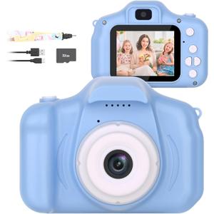 Mafiti Kids Camera,26MP HD Mini Selfie Digital Camera for Kids,Toddler Camera1080P Video,Outdoor Toy for Holiday,Birthday Xmas Gift for 3-8 Years Old Girl Boy,Blue