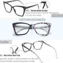 Trendy Premium Reading Glasses for Women Oprah Style Computer Readers Anti Blue Light with TR90 Unbreakable Frame (2007 Black + Tortoise)