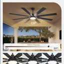 Fanbulous 72 Inch Ceiling Fans with Lights and Remote, Dual-Sided Reversible Blades for Versatile Dcor, Quiet DC Motor, Wide-Angle Customized Brightness & 3CCT, Damp Rated for Indoor/Outdoor Use