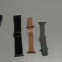 Slim Stretchy Band Compatible with Apple Watch Bands 40mm 41mm 42mm 38mm 44mm 45mm 46mm 49mm Women Men, Thin Skinny Elastic Nylon Solo Loop Strap for iWatch Series 10 9 8 7 6 5 4 3 11 Ultra SE 2/3 (BlackRoseGold/Cactus/Pink)