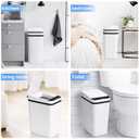 Anborry Bathroom Trash Cans with Lid 2 Pack 2.2 Gallon Touchless Automatic Motion Sensor Small Slim Garbage Can, Smart Electric Narrow Garbage Bin for Bedroom Office Kitchen (White)