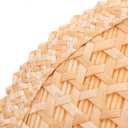 BESTOYARD Handmade Round Wheat Straw Fan Lightweight Handheld Straw Fan for Cooling and Home Decoration Traditional Weaving Design