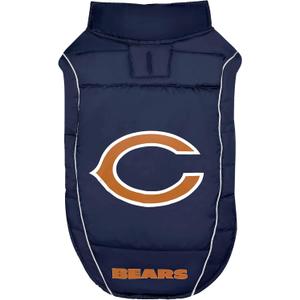 NFL Chicago Bears Puffer Vest for Dogs & Cats, Size Large. Warm, Cozy, and Waterproof Dog Coat, for Small and Large Dogs/Cats. Best NFL Licensed PET Warming Sports Jacket