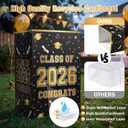 Tinlade 6 Pack 2026 Black and Gold Graduation Decoration 13 Gallon Disposable Trash Cans for Parties Class of 2026 Garbage Pop up Trash Can Home Recycle Bins Large Foldable for Graduation Party