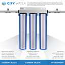iSpring Whole House Water Filter System, Highly Reduces up to 99% Chlorine, Sediment, Taste, Odor, 3-Stage Water Filtration System w/Clear 1st-Stage Housing, Model: WCB32C, 3/4" Inlet/Outlet