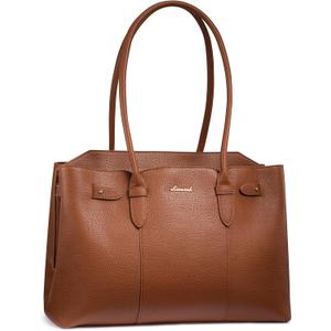 LOVEVOOK Laptop Tote Bag for Women, 15.6 Inch Waterproof Leather Computer Work Purse with Zipper for Teacher & Travel