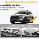 Powerty Roof Rack Cross Bars for 2019-2023 Hyundai Santa Fe & Santa Fe Hybrid Accessories with Flush Side Rails, 268 LBS Heavy Duty Anti-Theft Lockable Roof Rails Crossbars Luggage Racks