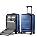 Carry On Luggage 22×14×9 Airline Approved, 20 Inch Lightweight ABS+PC Hard Shell Suitcases with Front Pocket, Spinner Wheels, TSA Lock (Navy Blue, 1PC)