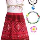 Princess Costume for Girls,Princess Dress for Kids Birthday Dress up Outfits,Halloween Costume for Girls Kids (7-8 Years)