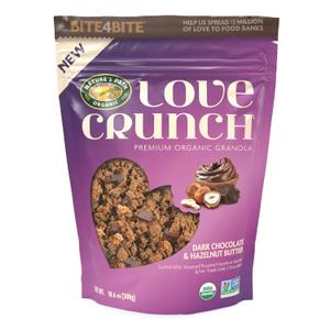 Love Crunch Organic Dark Chocolate & Hazelnut Butter Granola, 10.6 oz (Pack of 1), Non-GMO, Fair Trade, by Nature's Path (EXP 07/23/26)