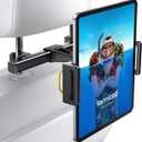 Lamicall Car Tablet Headrest Holder - Car Back Seat Headrest Tablet Mount Stand for Kids, Road Trip Essentials Accessories Gifts, for 2025 iPad Pro 11/13" Air Mini, iPhone, Galaxy Tab, 4.7-13" Devices (Black)