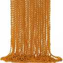 4 x EOBOH 24PCS Bead Necklace, Orange Bead Necklaces Party Favors, 33" Mardi Gras Necklaces, Festival Parade Throw Accessories for Mardi Gras Halloween Wedding Celebrations Decorations