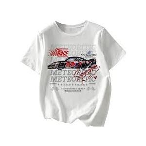 Women's Bow Graphic Oversized Tshirts, Size L