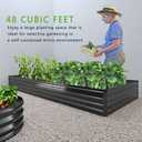 DIIYIV 2PCS 12x4x1FT Galvanized Raised Garden Bed Kit,Vegetable Boxes-Rectangle Metal Flower Box,Large Planter Raised Beds Outdoor Garden for Planting,Fruit,Herb-Black