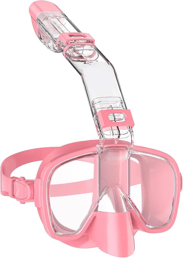W WSTOO Multifunctional Snorkel Swim Mask That Allows You to Breathe Through Your Nose,180 Degree Panoramic View,Anti-Fog Anti-Leak with Camera Mount,Best Gift for Summer Holiday Travelers