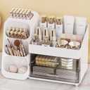 Anylady Large Capacity Makeup Organizer Countertop with Makeup Brush Holder for Vanity, Thickened Material, Bathroom Countertop Organizer Skin Care Perfumes Storage, Teen Girl Gifts for 13-25 Year