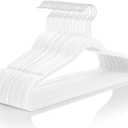 MIZGI Premium Velvet Hangers (60 Pack) Heavy Duty - Non Slip Felt Hangers - Velvet Suit Hanger White - White Coated Hooks,Space Saving Clothes Hanger