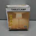 Cordless LED Table Lamp,Portables Fabric Shade Desk Lamps, 5000mAh Rechargeable Battery Powered Lighting, Dimmable Light for Dining Room, Bedroom, Bedside, Night Light, Balcony (Black-02)