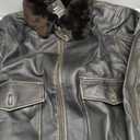Mens G-1 Fur Collar US Navy Flight Distressed Brown Aviator Genuine Leather Jacket (Brown, M)