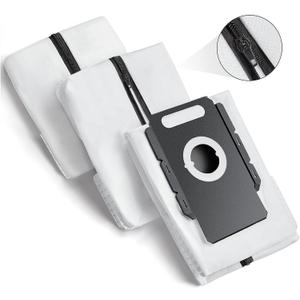 Reusable Vacuum Bags for All iRobot Roomba I & S & J Series Clean Base, 3 Pack, Zipper