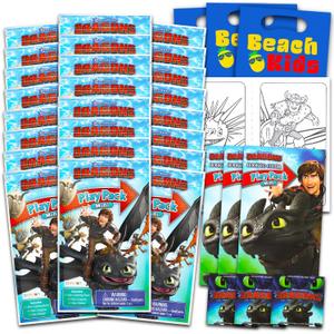 How To Train Your Dragon Mini Party Favors Set - Bundle with 24 HTTYD Play Packs with Coloring Pages, Stickers, More | How to Train Your Dragon Party Supplies