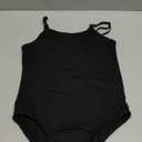 Tegmk Girls Camisole Dance Leotard for Ballet, Adjustable Detachable Clear Straps, Full Front Lining, Size 10-12Y