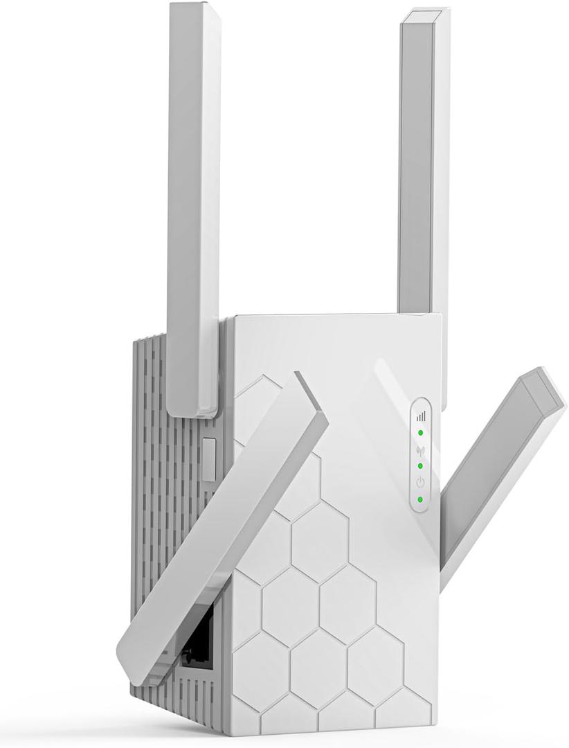 WiFi Extender Signal Booster, Dual Band 5.8GHz&2.4GHz WiFi Booster, Covers Up to 10200 Sq.ft, 1200M WiFi Repeater with One Ethernet Port, 1-Tap Setup