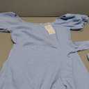  Women's Casual Dress Square Neck Short Sleeve Ruffle Hem Summer Basic Solid Color Spring Travel Mini Skirt, Medium