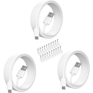 SIOCEN 3 Pack 16.4FT Micro USB Power Extension Cable for Wyze Cam V3,WyzeCam Pan,Yi Camera,Oculus Go,Eufy,Echo Dot Kid Edition,Nest Cam,Netvue,Blink,Furbo Dog,Kasa,Home Security Camera Charging Cord