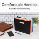 Pendaflex 7-Pocket Expanding File, with Customizable Colored Tabs, Black File Organizer, Portable Expanding File, Accordion File Organizer (52401)