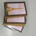 upsimples 4x6 Picture Frame Set of 3, Made of High Definition Glass for 4 x 6, Wall and Tabletop Display Thin Border Photo Frames for Home Decor, Brown