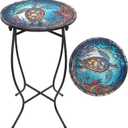 Round Side Table, 21 Inch Tall Side Table for Flower Pots Vase Home Decor, Weather Resistant Patio Table Plant Stand for Indoor Outdoor Use, Easy Assemble