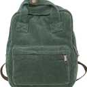 Makukke Small Corduroy Backpack Purse for Women - Vintage Mini Fashion Casual Aesthetic Backpack, Green