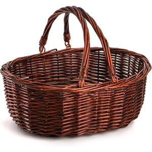 Dicunoy Wicker Picnic Basket with Handle, Large Empty Gift Basket to fill, Open Top Market Harvest Baskets for Garden, Fruit, Candy, Egg Gathering, Wedding, Vegetables Dicunoy Wicker Picnic Basket with Handle, Large Empty Gift Basket to fill, Open Top Market Harvest Baskets for Garden, Fruit, Candy, Egg Gathering, Wedding, Vegetables