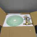 Milk Ceiling Light mid Century Modern Ceiling Light fixtures with Milk Green Glass Shade Gold Semi Flush Mount Ceiling Light, Vintage Glass Ceiling Lamp Hallway Dining Room Kitchen