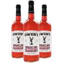 Owens Craft Mixers | Sparkling Cranberry 3 Pack | Handcrafted in the USA with Premium In-gredients 750 ml Bottle | Vegan & Gluten-Free Soda Mocktail and Cocktail Mixer